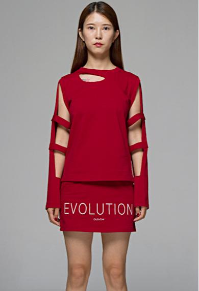 OUSVOW EVOLUTION 女款红色卫衣