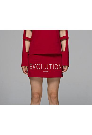 OUSVOW EVOLUTION 女款红色印花短裙