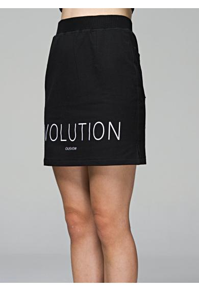 OUSVOW EVOLUTION 女款黑色印花短裙
